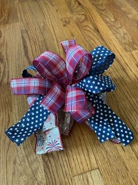 Patriotic Red, White & Blue Decorative Bow - Holiday Home Decor